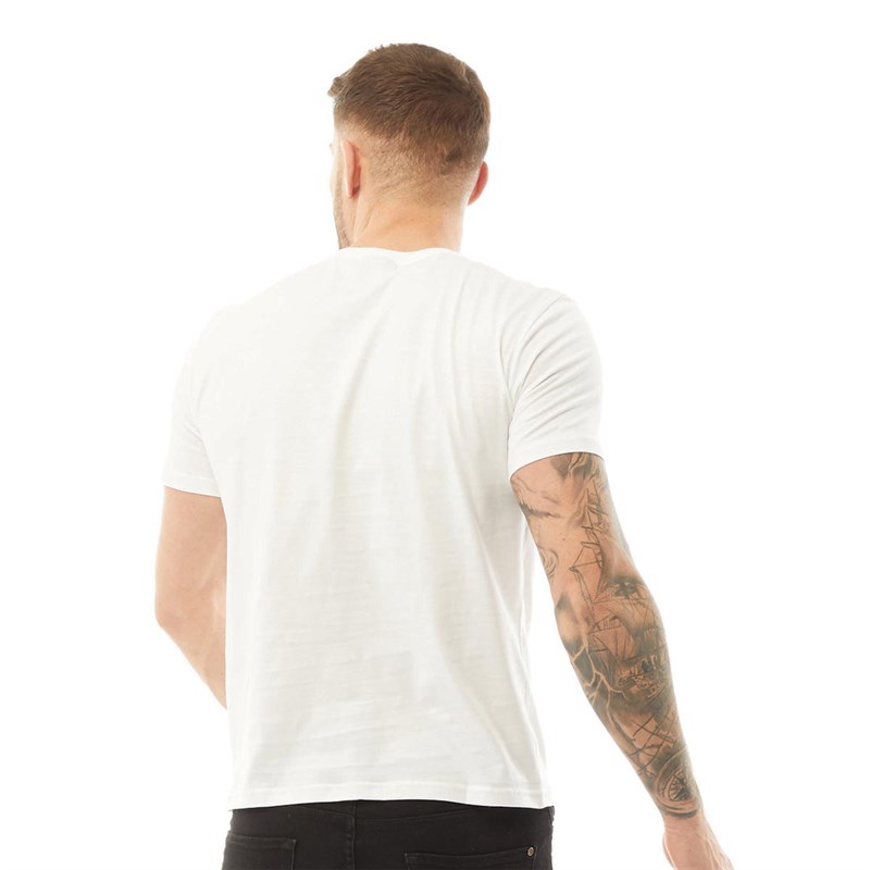 HERMANO Mens Greek Statue Print Slim Fit T-Shirt White