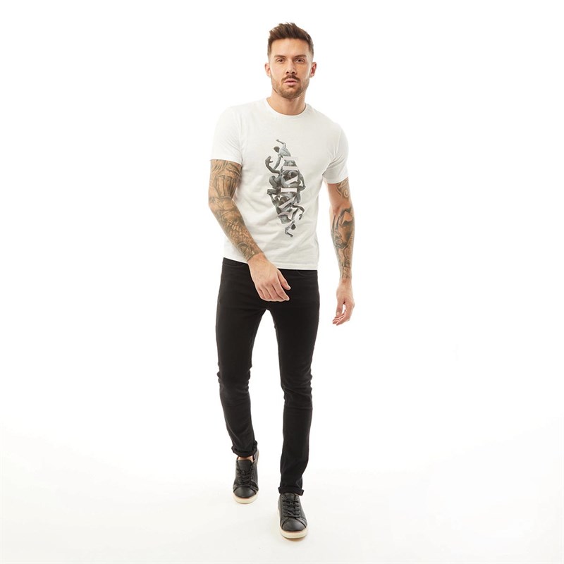 HERMANO Mens Greek Statue Print Slim Fit T-Shirt White