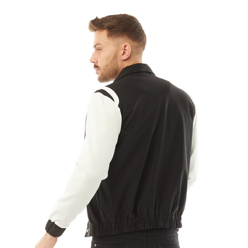 Buy HERMANO Mens Contrast Collar Jacket Black Ivory