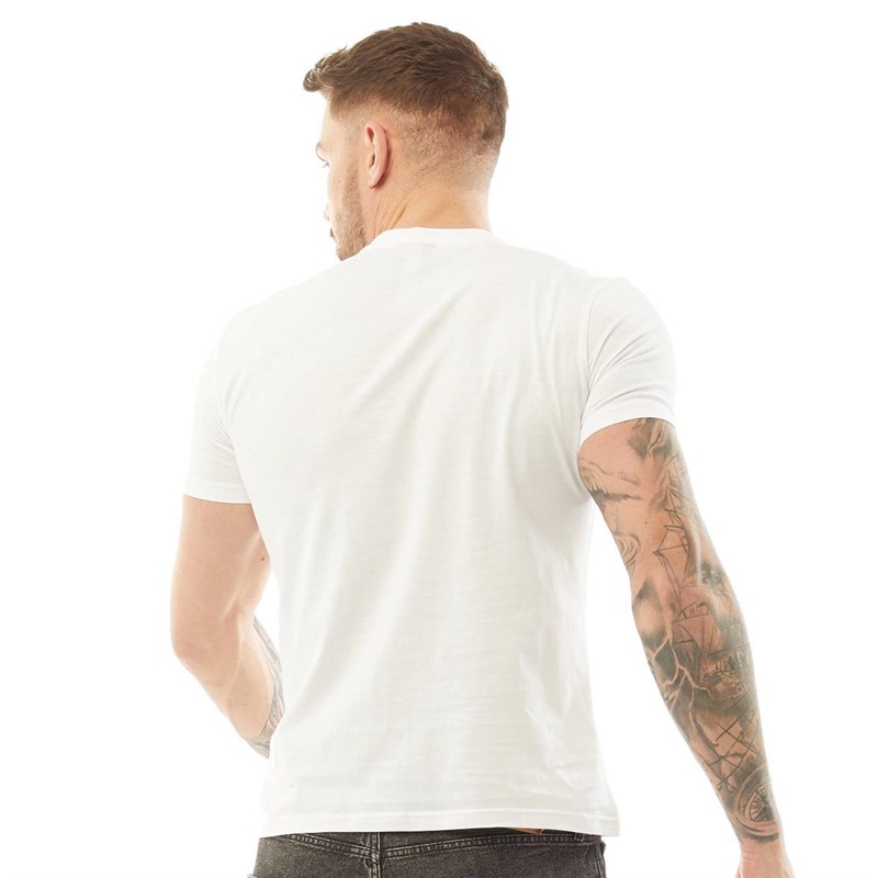 HERMANO Mens Greek God Print Slim Fit T-Shirt White