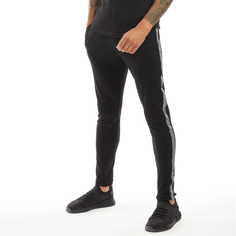 Buy HERMANO Mens Taped Jersey Track Pants Black