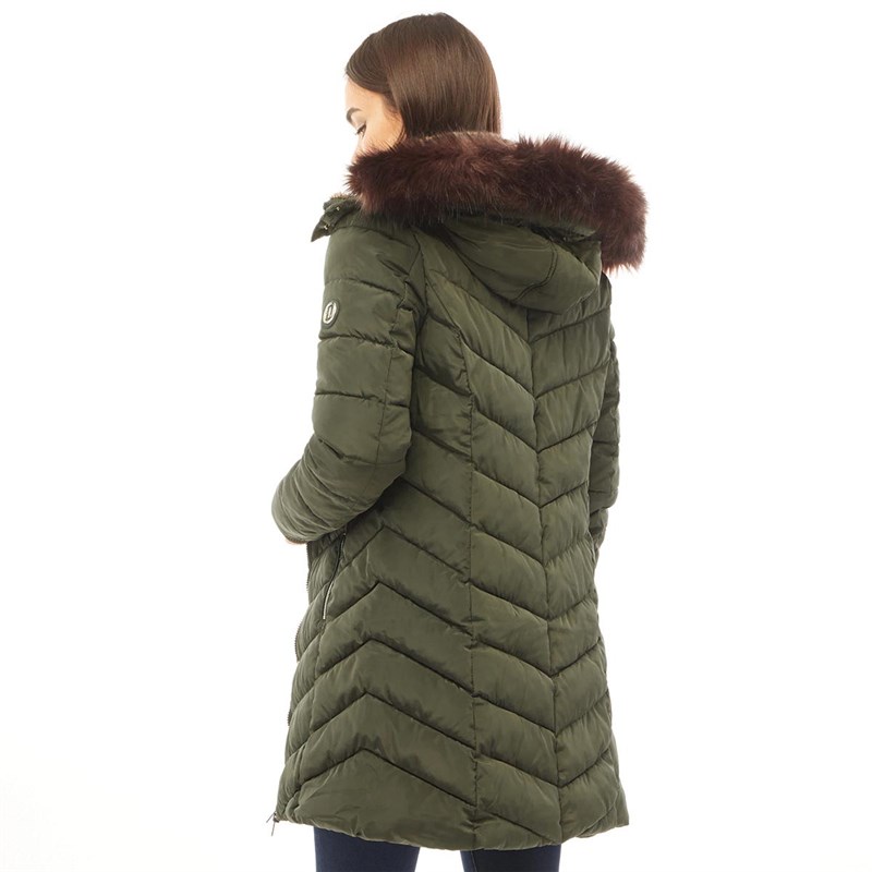 Buy Harvey & Jones Womens Laura Long Padded Jacket Khaki