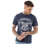 Harry Potter Mens Hogwarts Crest T-Shirt Navy