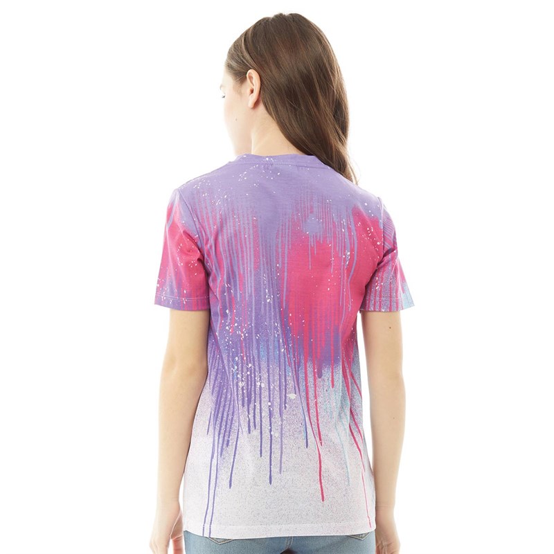 Hype Dziewczęce Spray Drips T-shirty Wielobarwny