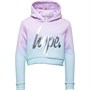 Hype Girls Crop Hoodie Pink Mint Fade