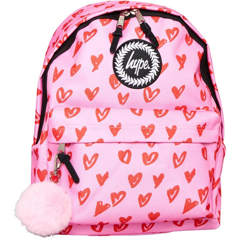 Hype Meisjes Scribble Heart Rugzakken Roze