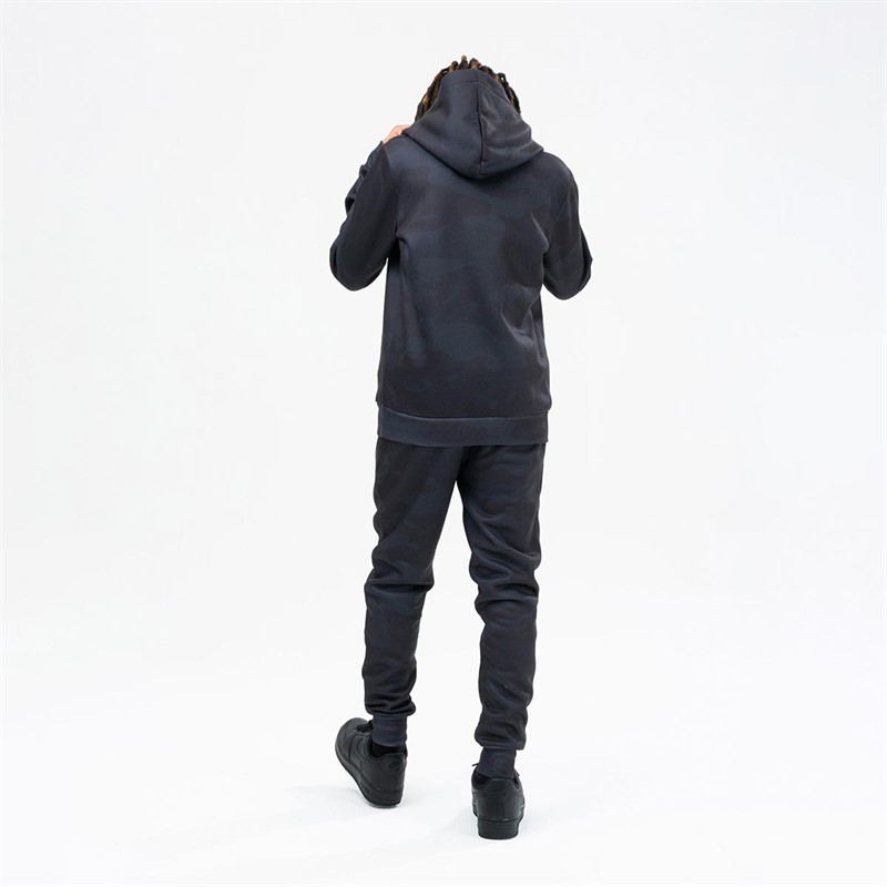 Hype Boys Classic Camo Script Hoodie And Joggers Set Black