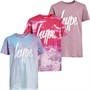 Hype Girls Three Pack T-Shirts Lilac Drips Pink Clouds