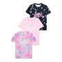 Hype Girls Three Pack T-Shirts Pink Leopard Marble