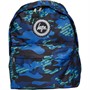 Hype Junior Green And Navy Logo Camo Backpack Blue