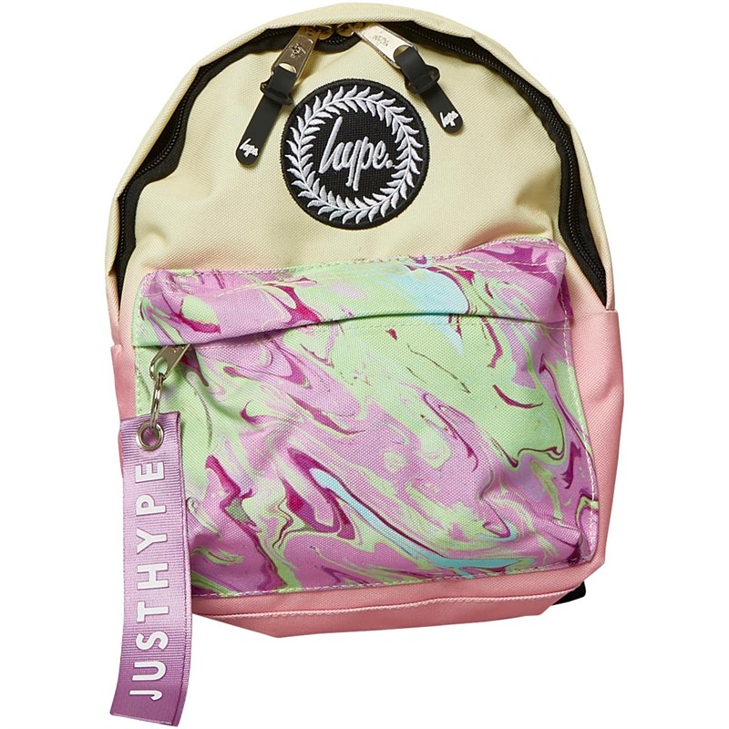 Hype Girls Cream And Pink Gradient Marble Mini Backpack Yellow