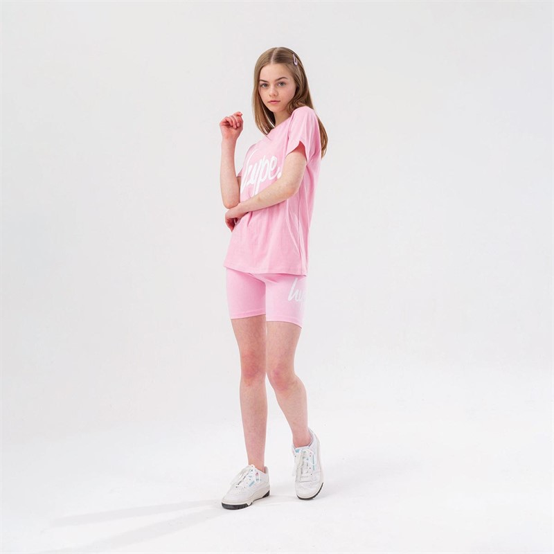 Hype Girls Script T-Shirt And Shorts Set Pink