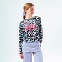 Hype Girls Script Long Dished Hem T-Shirt Multi Leopard
