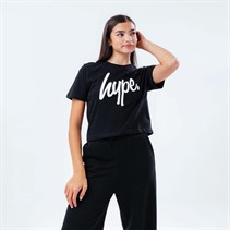 Hype Girls Script Crop T-Shirt Black