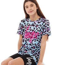 Hype Girls Leopard Script T-Shirt Multi
