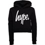 Hype Girls Script Crop Hoodie Black