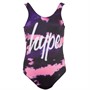 Hype Girls Tie Dye Script Swimsuit Purple