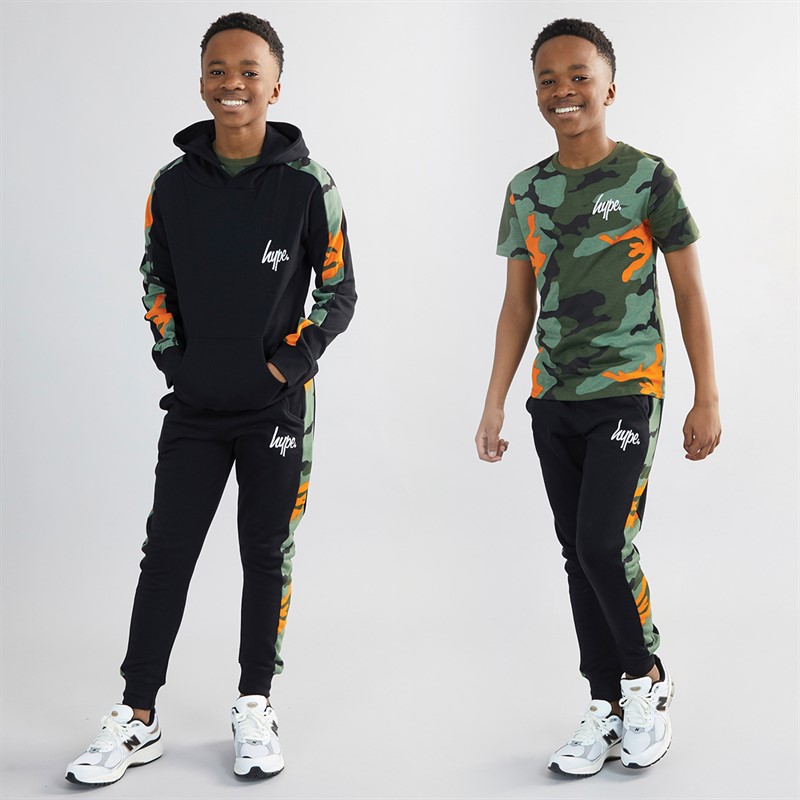 Hype Boys Tracksuit And T-Shirt Set Black/Camo