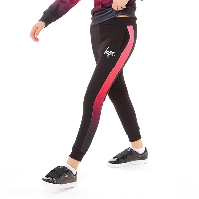 Hype Girls Panel Script Tracksuit Pink Black Fade