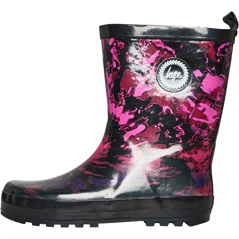 Hype Girls Tie Dye Wellies Pink Fade