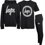 Hype Piger T-shirt Hoodie og Leggings Sæt Sort/Sort/Sort