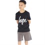 Hype Jongens T-shirt en shorts set zwart/grijs