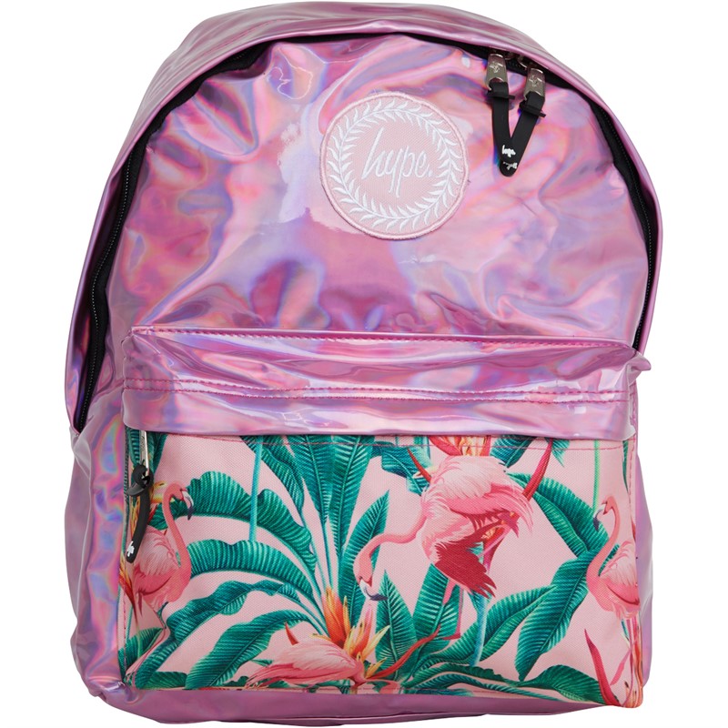 Buy Hype Girls Flamingo Palm Pocket Crest Backpack Pink