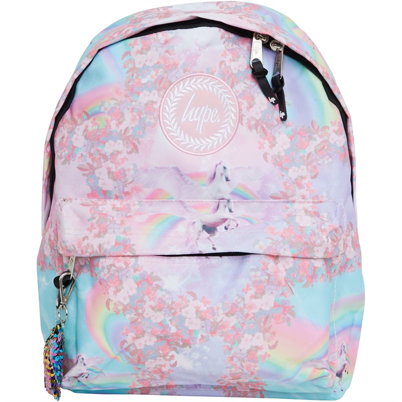 Buy Hype Girls Holographic Rainbow Crest Backpack Pink