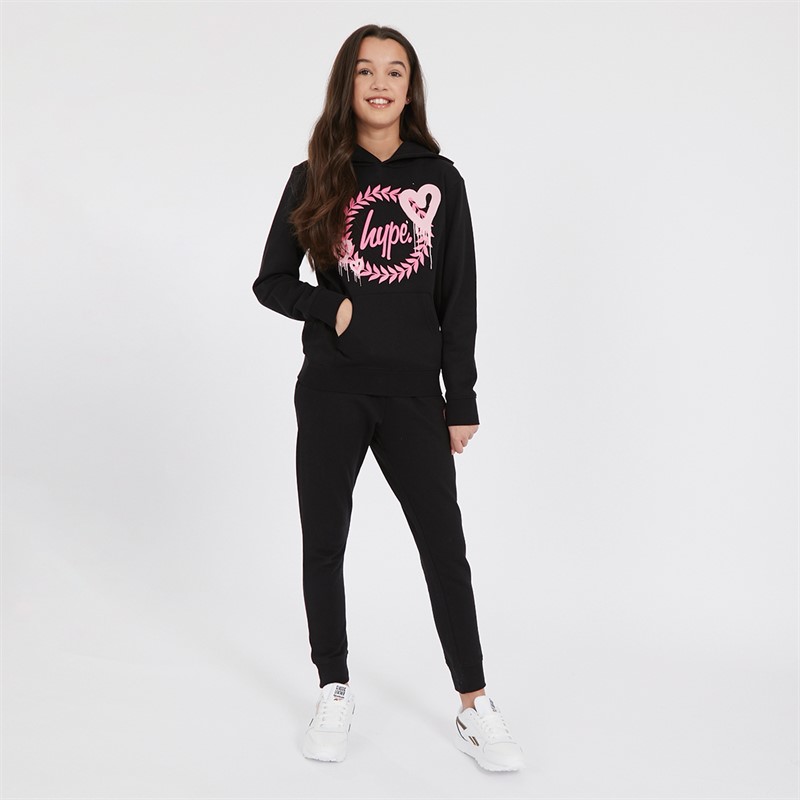 Hype Girls Tracksuit Black/Fuchsia
