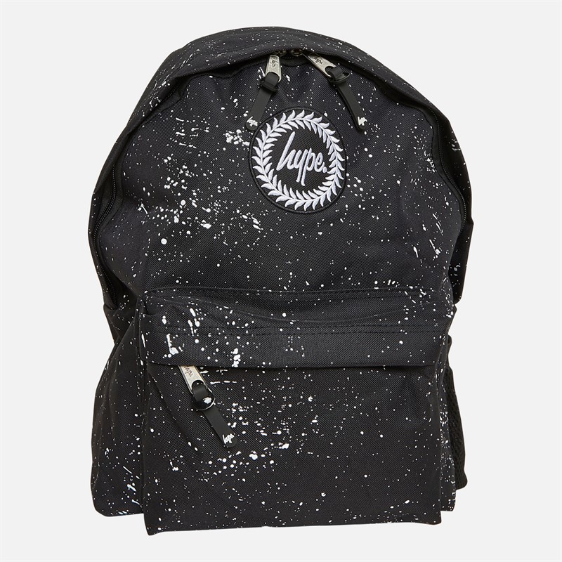 Hype Boys Splatter School Backpack Black/White - Size OS