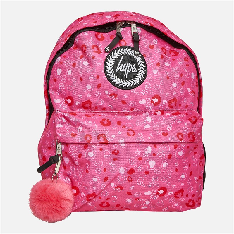 Hype Girls Leopard Backpack Pink - Size OS