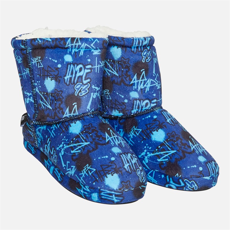 Hype Junior Boys Arcenza Bootee Slippers Blue