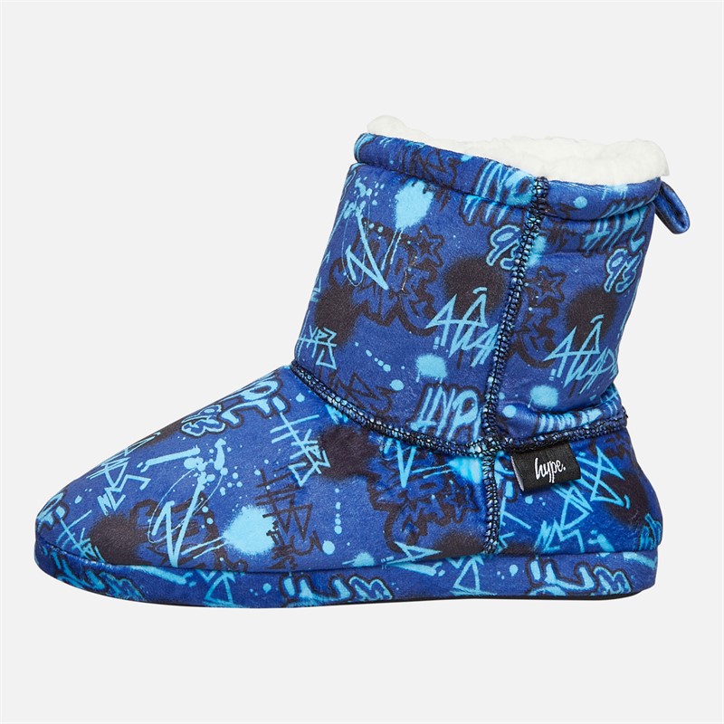 Hype Junior Boys Arcenza Bootee Slippers Blue