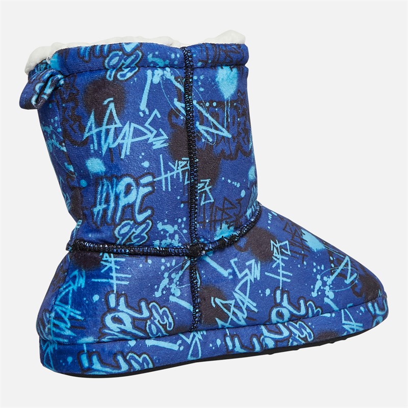 Hype Junior Boys Arcenza Bootee Slippers Blue