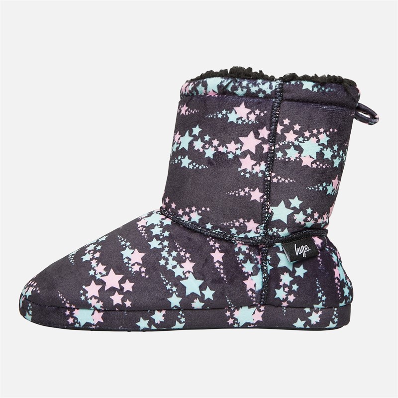 Hype Junior Girls Ristio Bootee Slippers Black