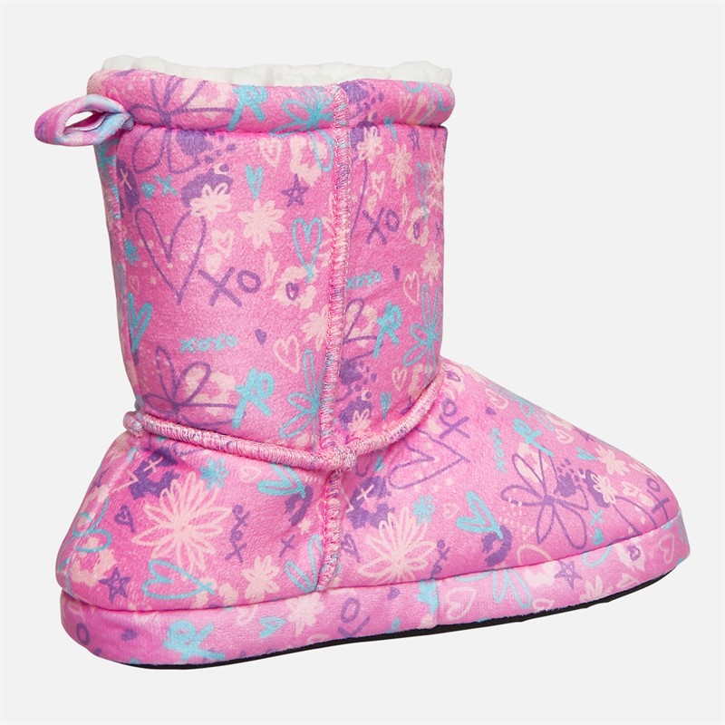 Hype Junior Girls Espara Bootee Slippers Pink