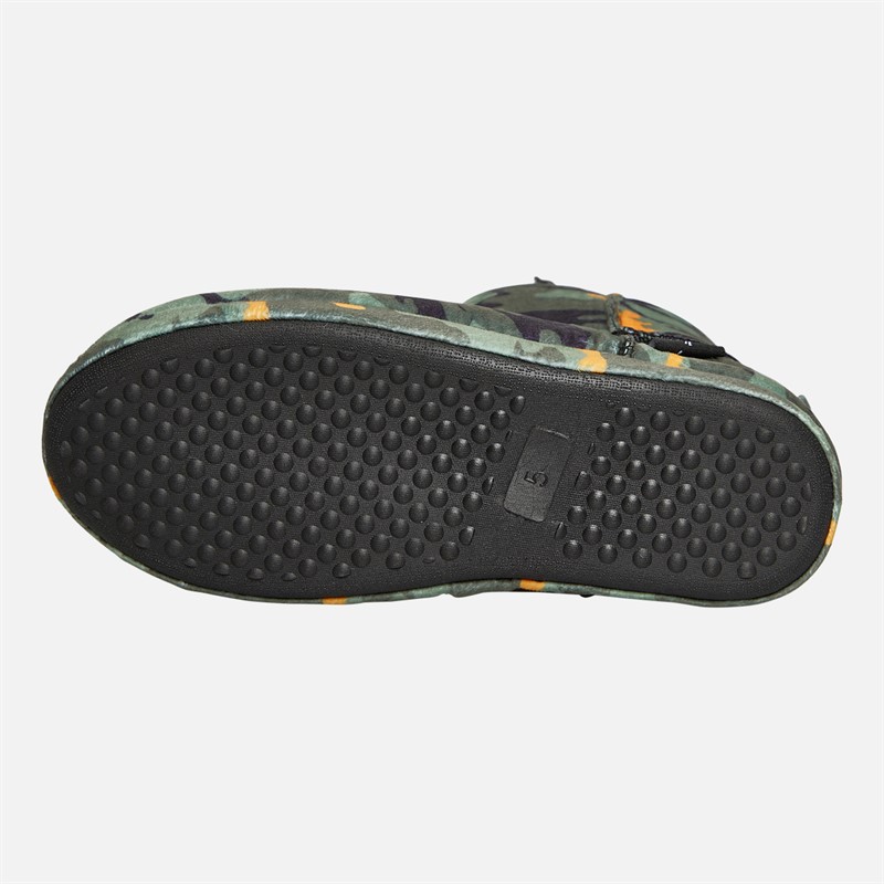 Hype Junior Boys Tumba Bootee Slippers Khaki Camo