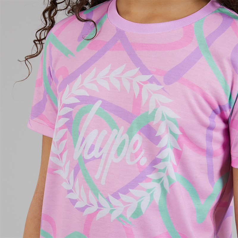 Hype Girls Angharad T-Shirt And Cycling Shorts Set Multi Tbc