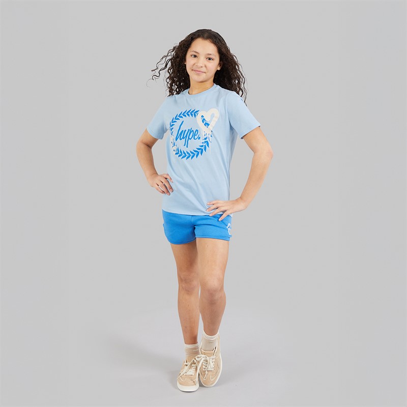 Hype Girls Sendra T-Shirt And Shorts Set Ice Blue/Cornflower Blue