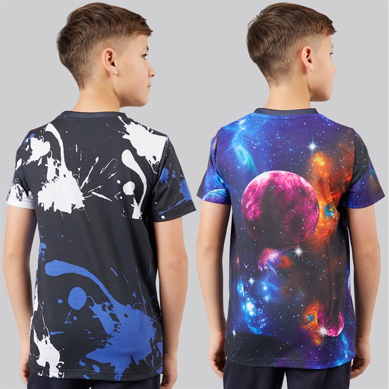 Hype Boys Gethin Two Pack T-Shirts AOP Sub Print
