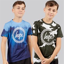 Hype Boys Emyr Two Pack T-Shirts Aop Sub Print