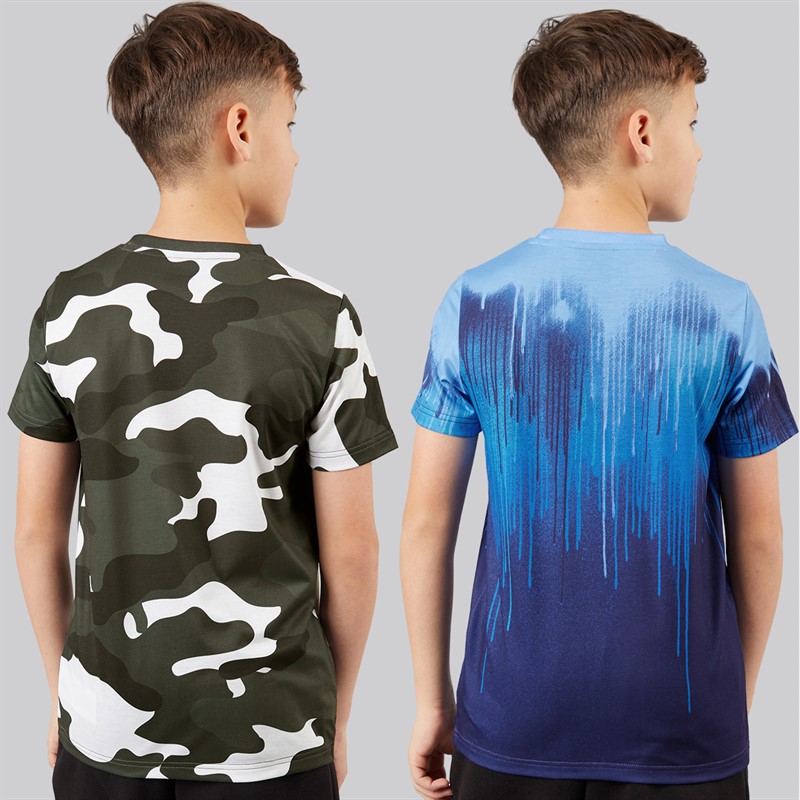 Hype Boys Emyr Two Pack T-Shirts Aop Sub Print