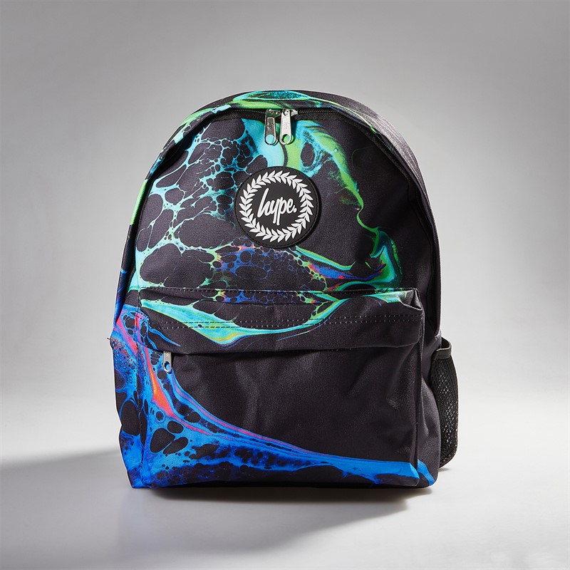 Hype Kids Marble Ink Mini Crest Backpack Black