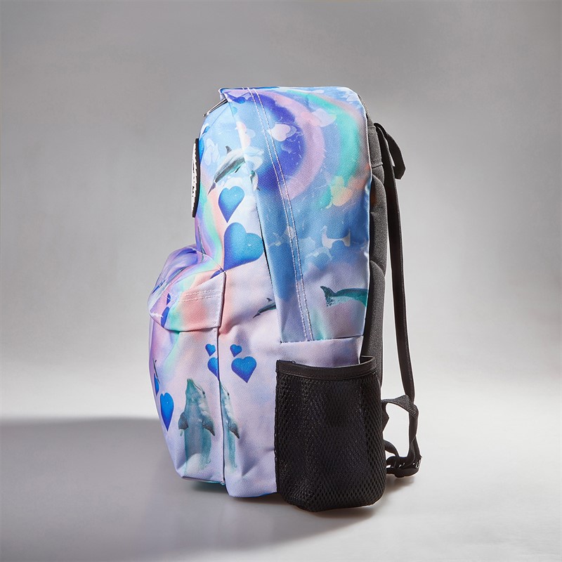 Hype Girls Holo Rainbow Dolphins Iconic Colour Backpack Multi