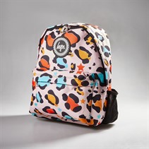 Hype Girls Iconic Star Leopard Backpack Peach