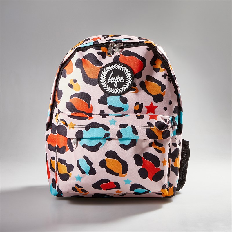 Hype Girls Iconic Star Leopard Backpack Peach