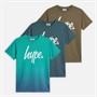 Hype Boys Tiernan Three Pack T-Shirts Ombre Teal/Khaki/Dark Teal