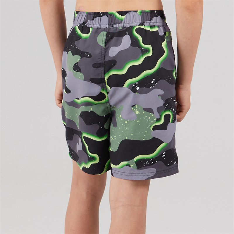Hype Boys Neon Camo Swim Shorts Green