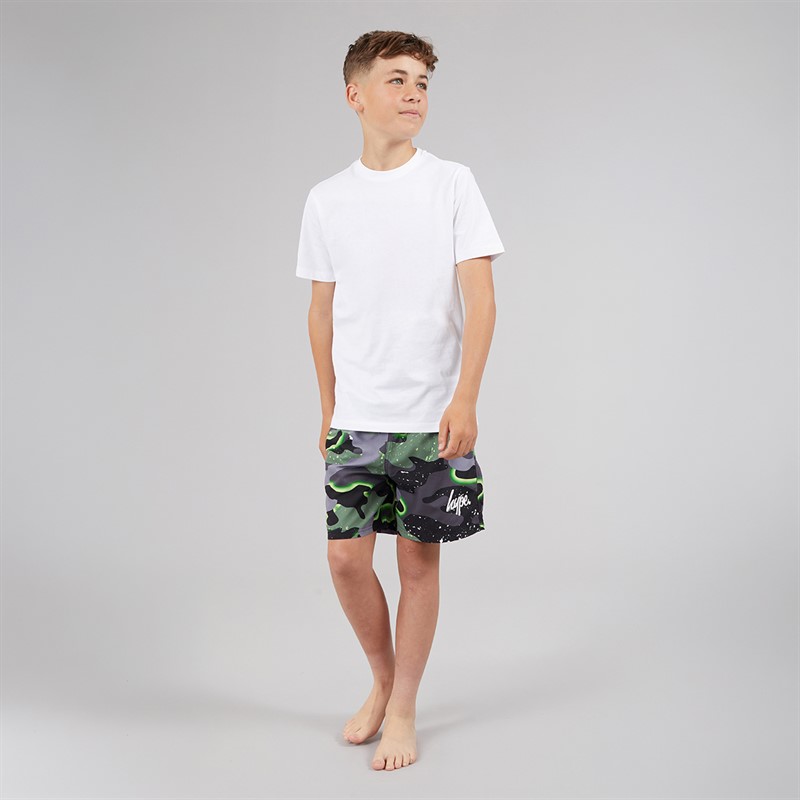 Hype Boys Neon Camo Swim Shorts Green