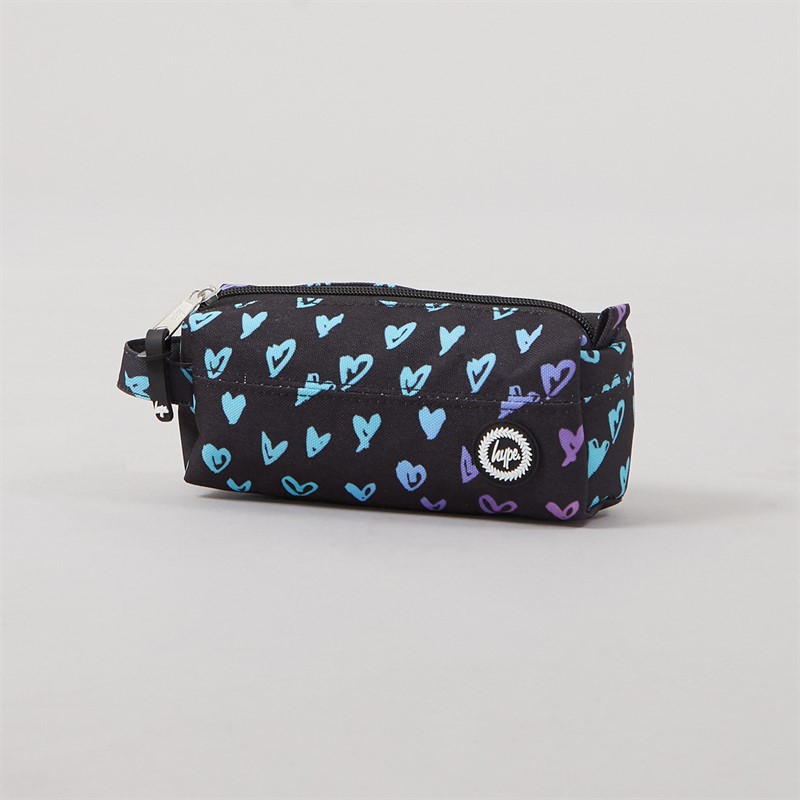 Hype Girls Scribble Hearts Backpack Lunch Bag Steel Bottle And Pencil Case Bundle Black